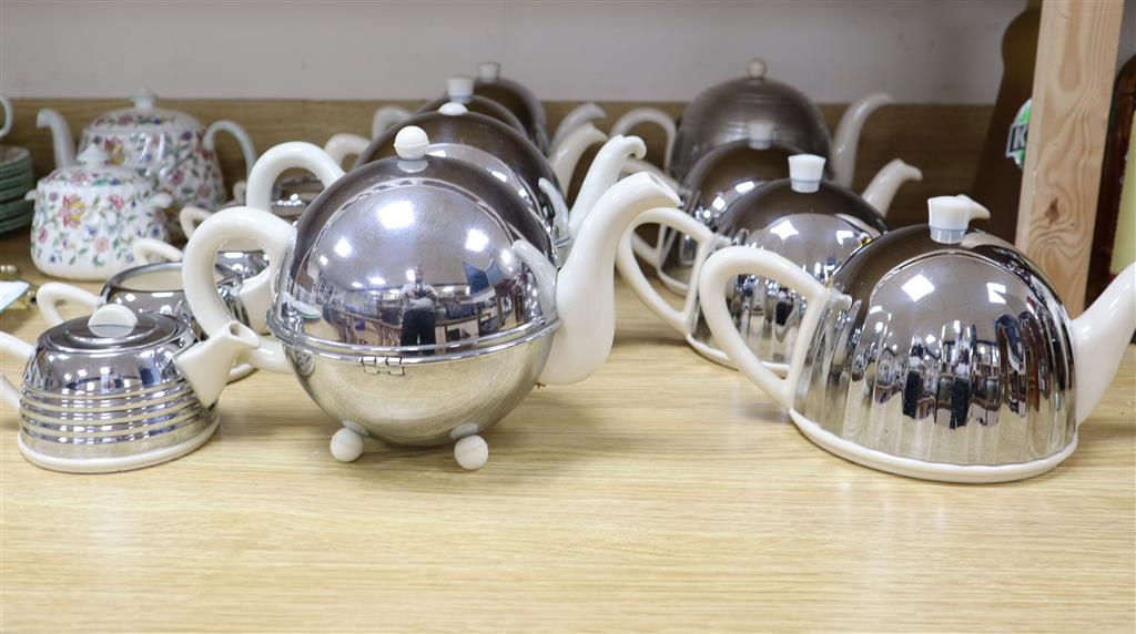 A group of 1950s chrome plate mounted tea wares, Everhart etc